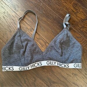 Gilly Hicks Heather Gray Bralette with Logo Band